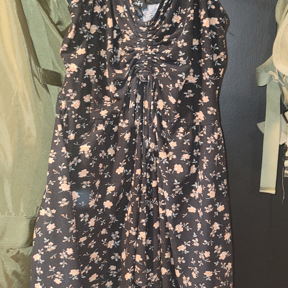 Black Floral Short Romper
